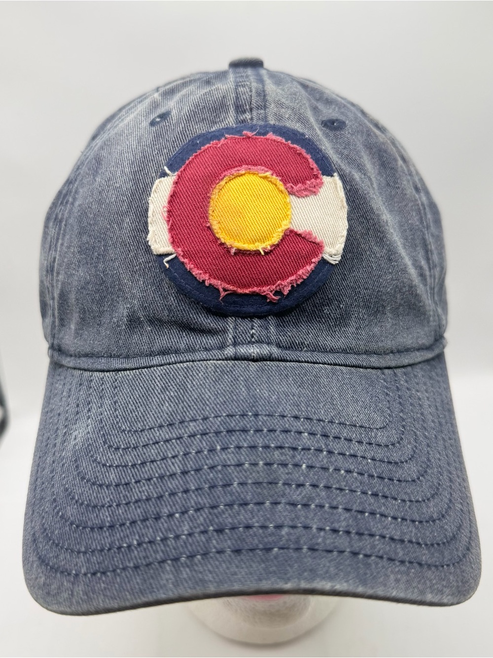 Vintage Legacy Athletic Colorado State Flag Hat Blue Frayed Patch Denim